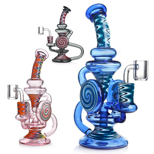 Recycler Dab Rig With American Northstar Glass Rod & 14mm Quartz Banger 8 Inches